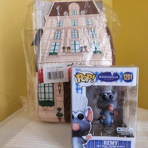 Loungefly Gusteau’s Restaurant Backpack And Ratatouille Funko Pop BUNDLE !!!
